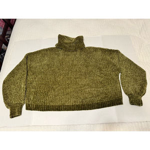 Zenanna Women's Cowl‎ Neck Sweater Size Small Green
